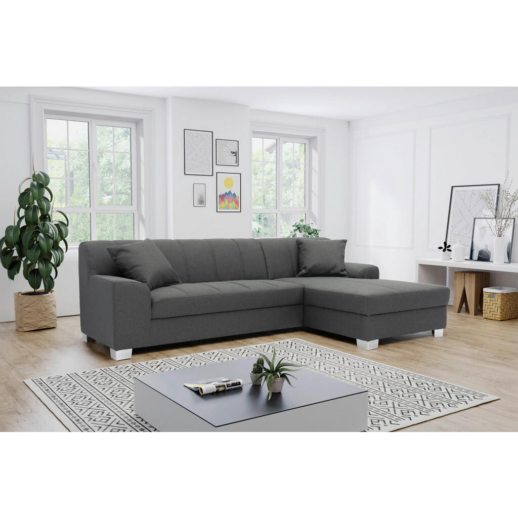MID.YOU ROZKLADACIA ROHOVÁ SEDAČKA, textil, sivá