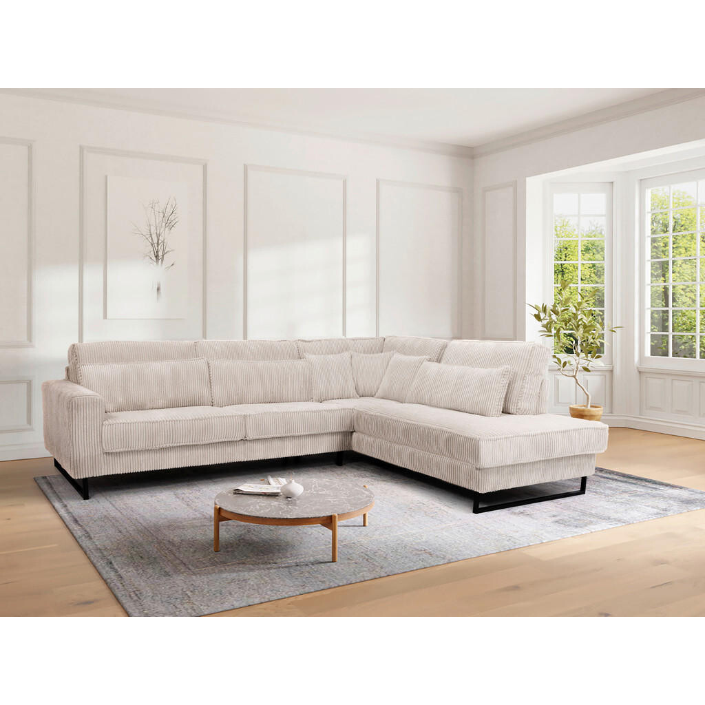 Livetastic ROHOVÁ SEDAČKA, textil, kompozitné drevo, béžová