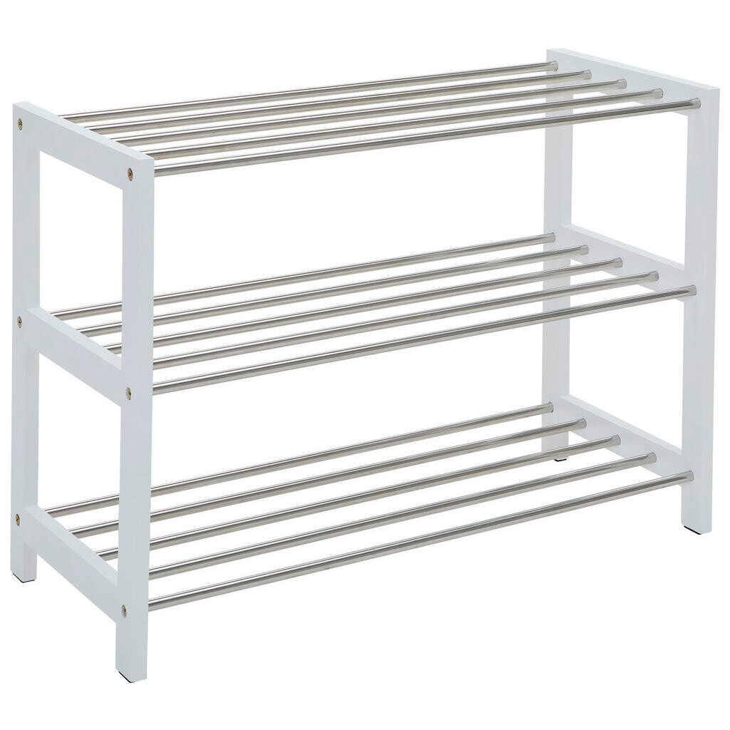 Carryhome REGÁL NA TOPÁNKY, strieborná, biela, 77,8/55.8/34.4 cm