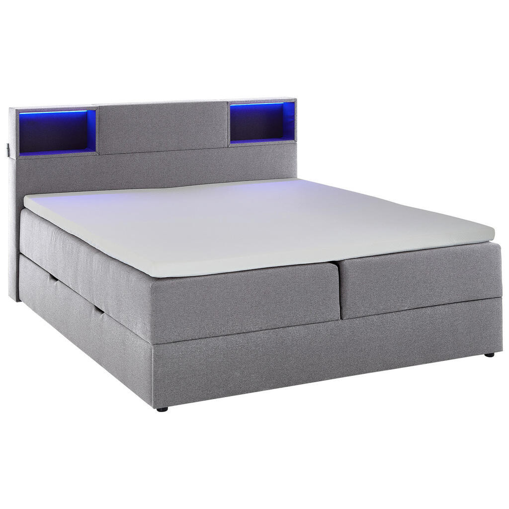 Xora BOXSPRINGOVÁ POSTEĽ, 180/200 cm, svetlosivá