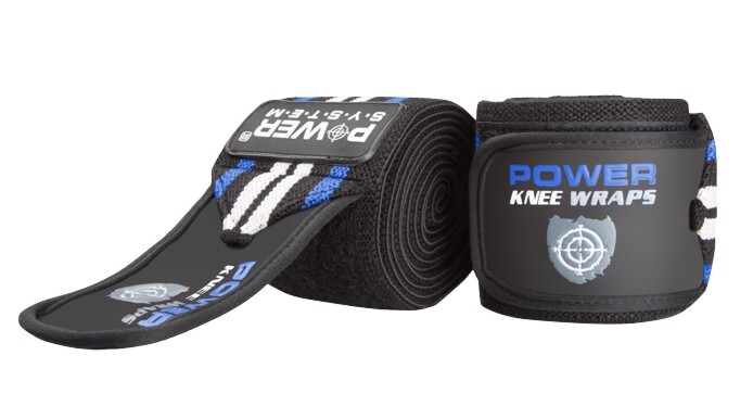 POWER SYSTEM Bandáže na kolená Knee Wraps modré 2 ks