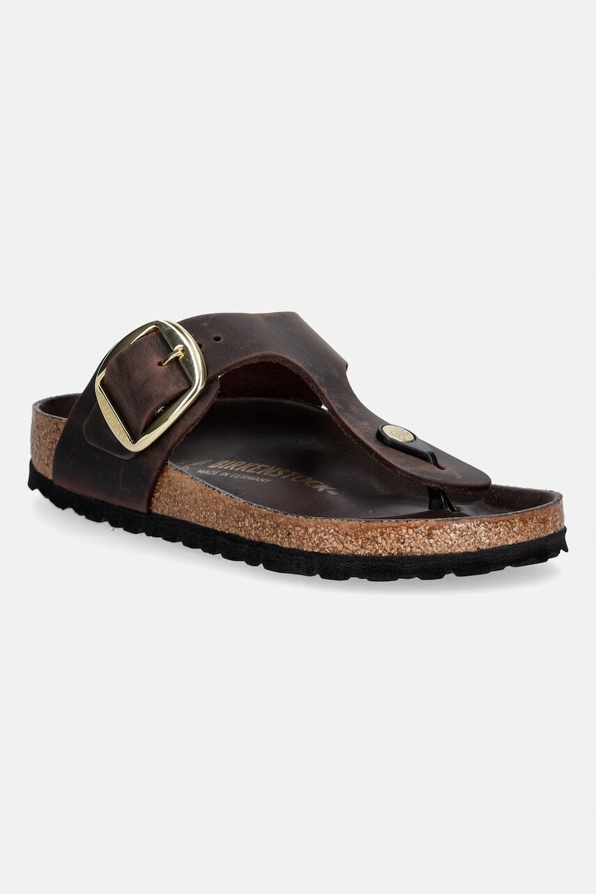 Birkenstock šľapky dámske kožené Gizeh Big Buckle Oiled Leather