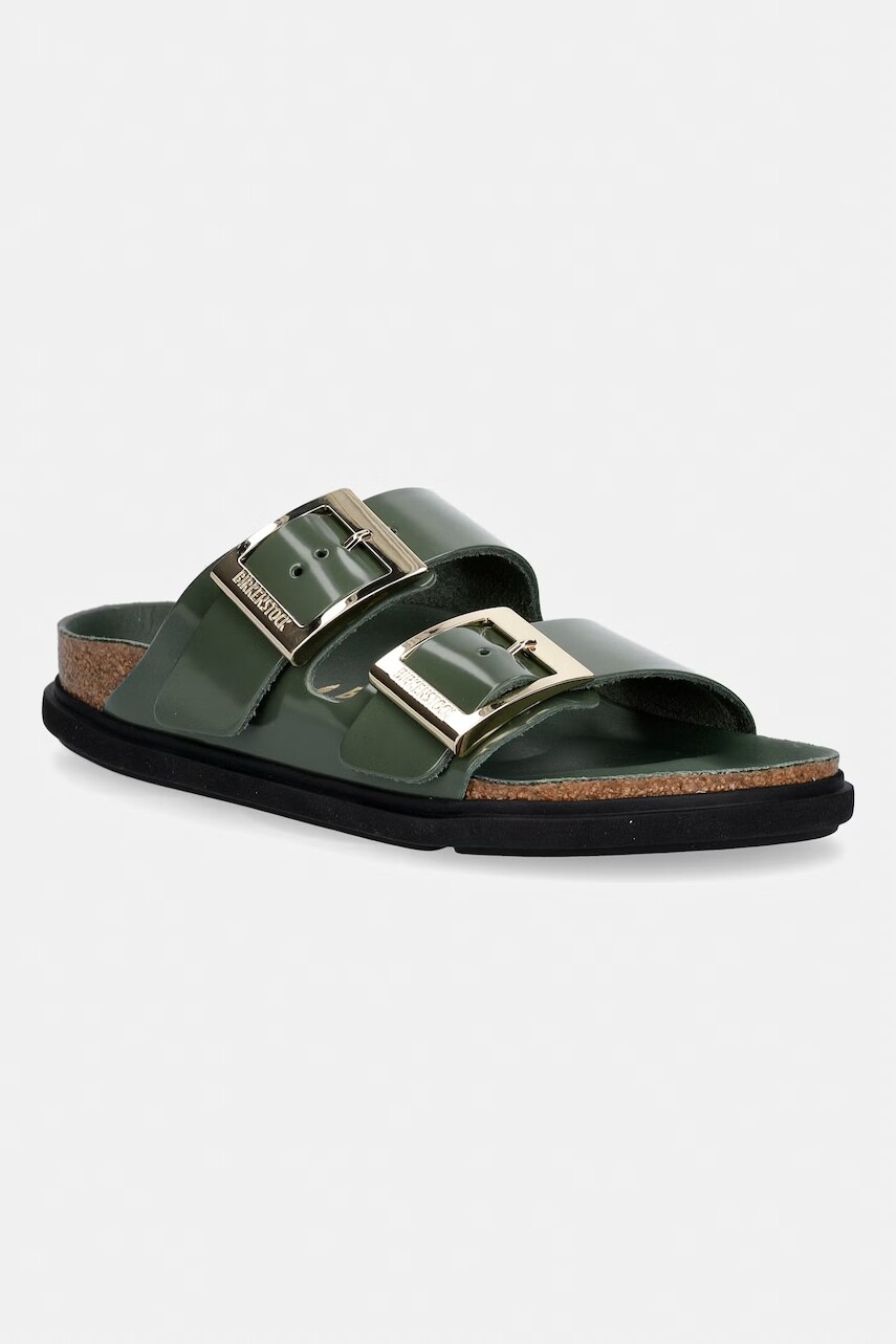 Birkenstock šľapky dámske kožené Arizona Droplet Buckle Natural Leather Patent