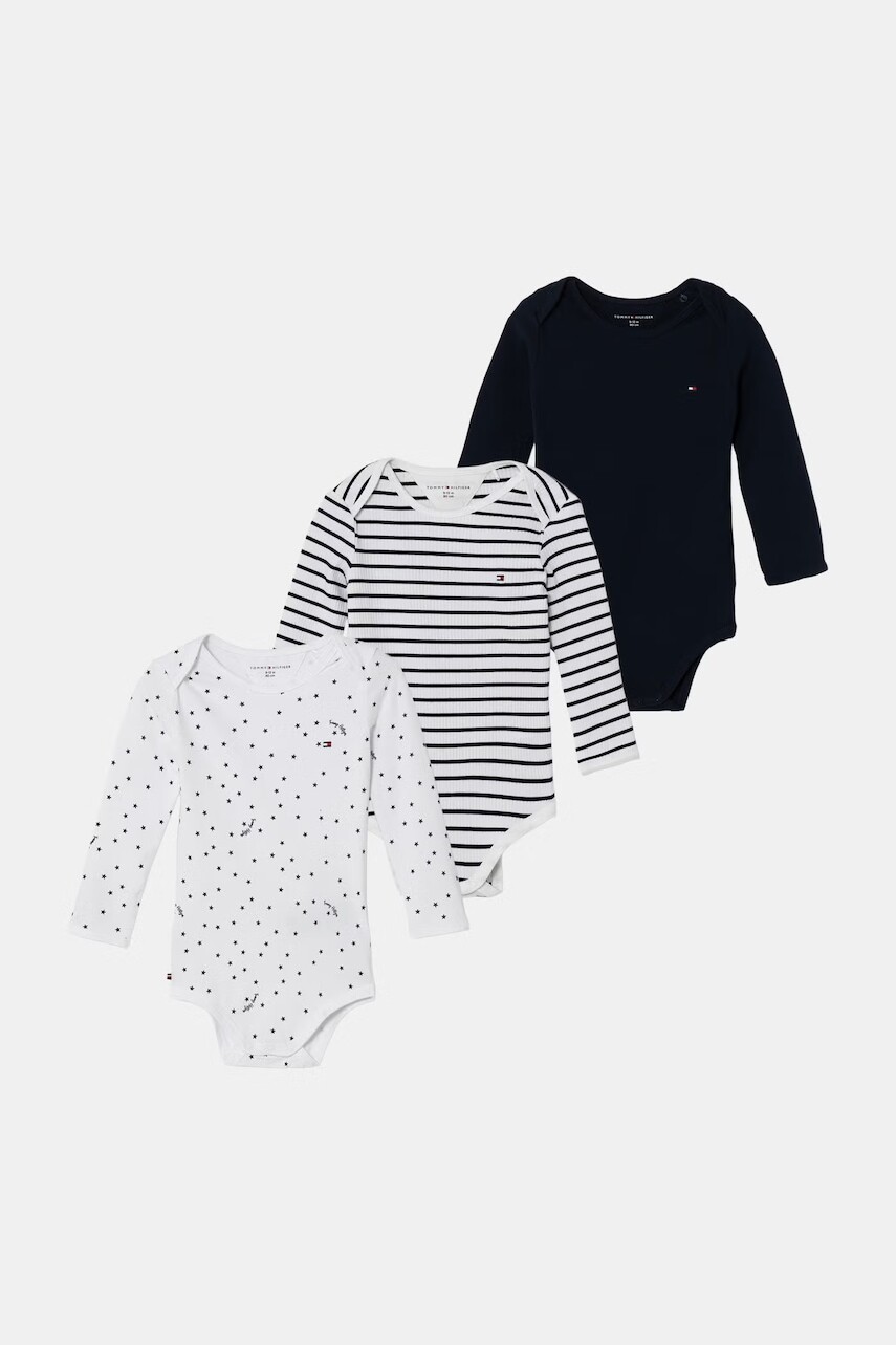 Tommy Hilfiger body dojčenské bavlnené s elastanom 3-pak