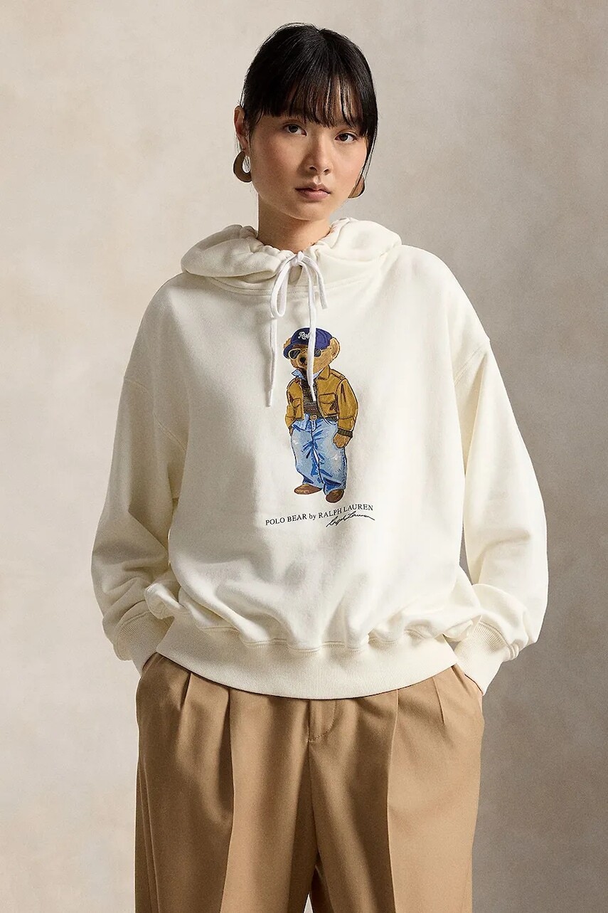 Polo Ralph Lauren mikina s kapucňou dámska s bavlnou