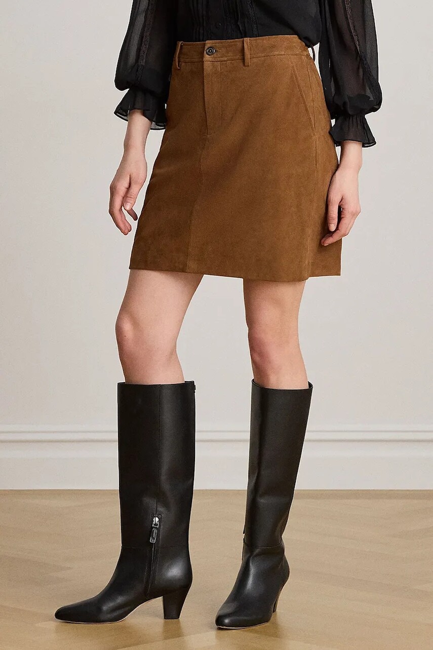 Lauren Ralph Lauren úzka semišová sukňa