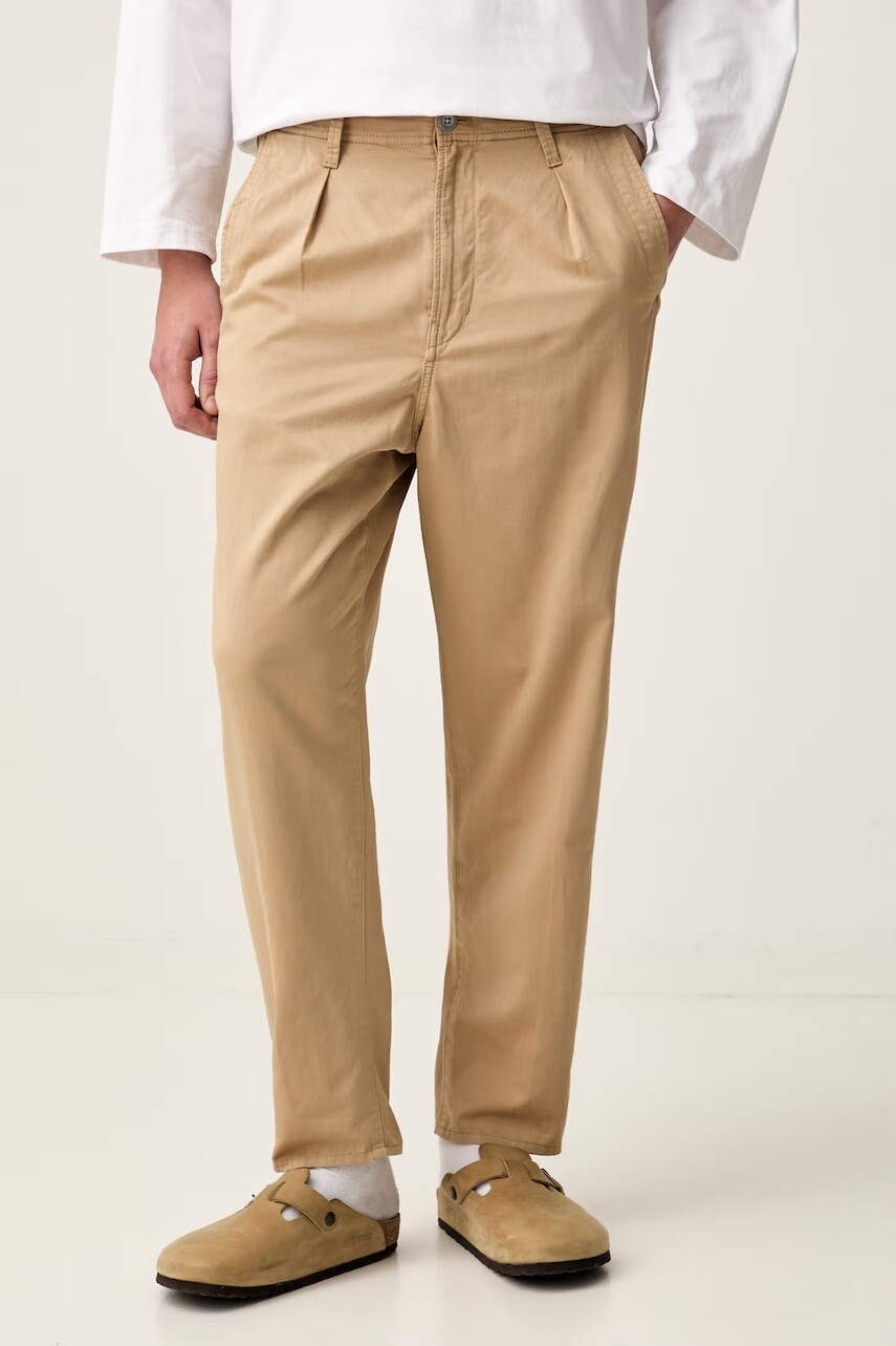 G-Star nohavice chinos pánske s bavlnou Pleated Chino Relaxed Tapered