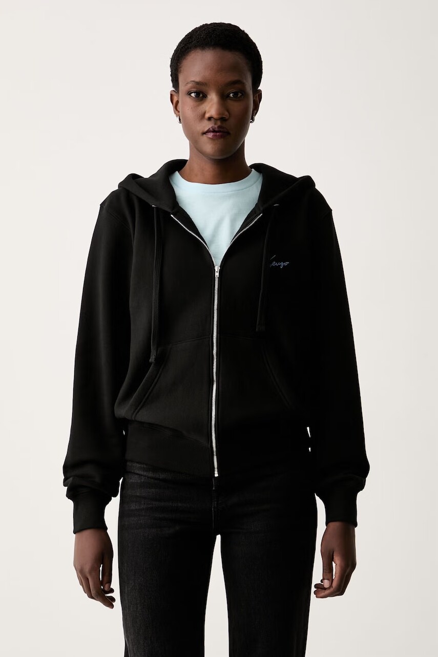 Kenzo mikina na zips s kapucňou dámska bavlnená