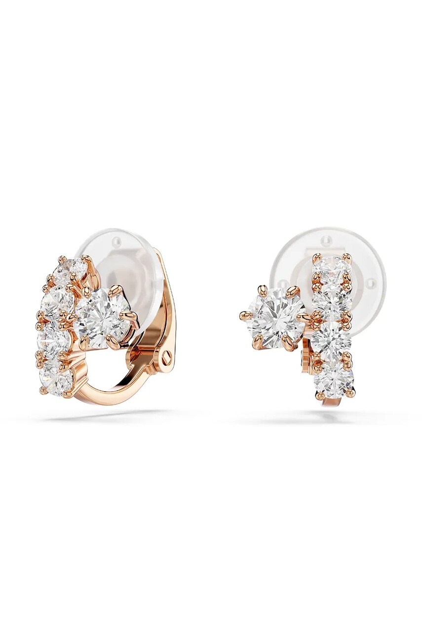 Swarovski náušnice klipsy dámske pozlátené so zirkónom MATRIX