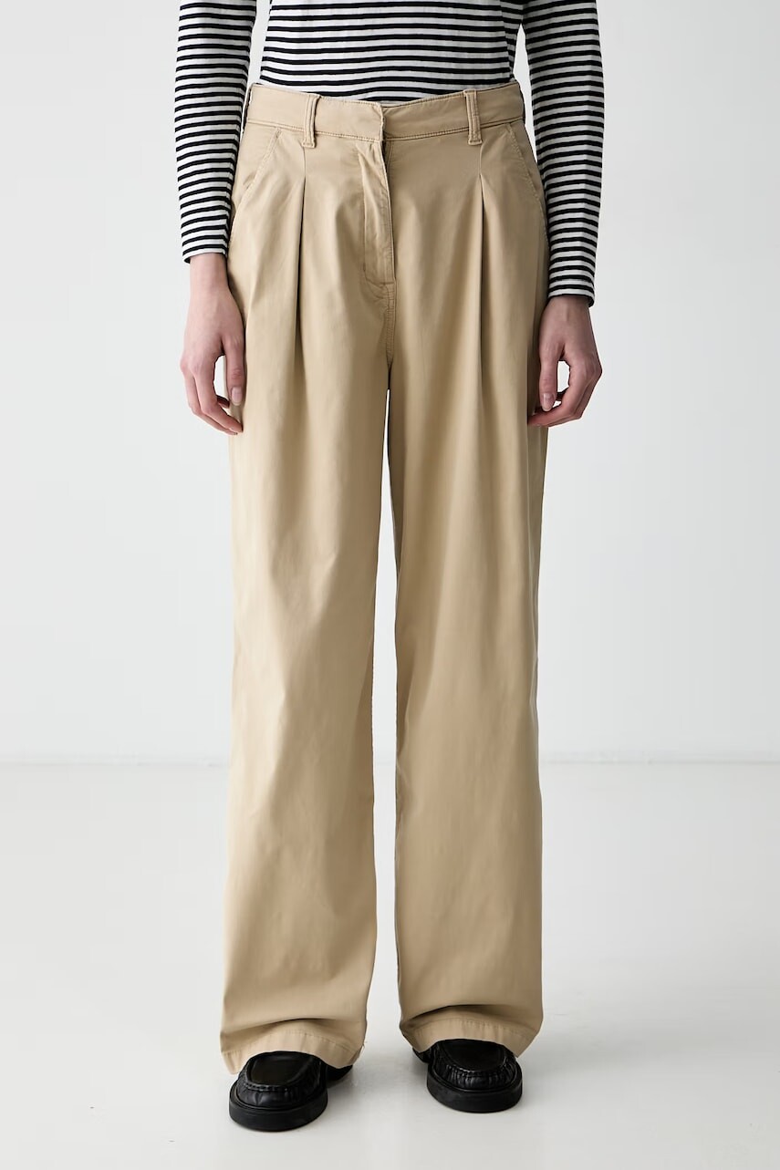 Tommy Jeans nohavice wide leg dámske s bavlnou