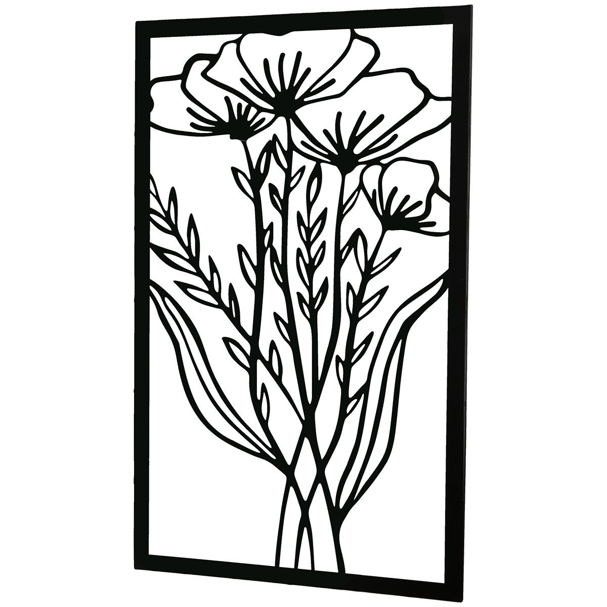 Nástenný obdĺžnikový reliéf Mohnblumen, 50 cm