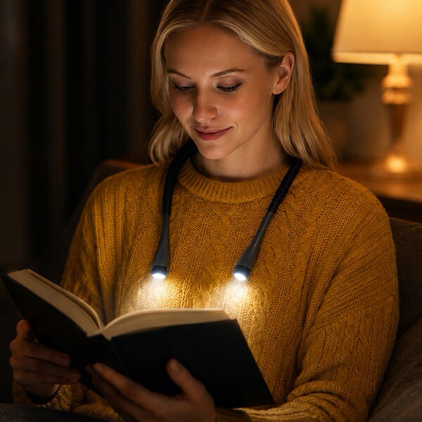 Nabíjateľná LED lampička na čítanie na krk