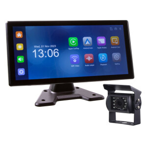 AHD set – monitor 10,36" 4× 4PIN s Apple CarPlay, Android Auto, Bluetooth, DVR, + kamera + 15m kábel