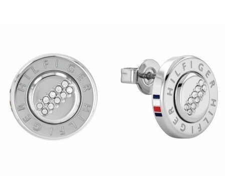 Tommy Hilfiger Oceľové náušnice kôstky s kryštálmi 2780612