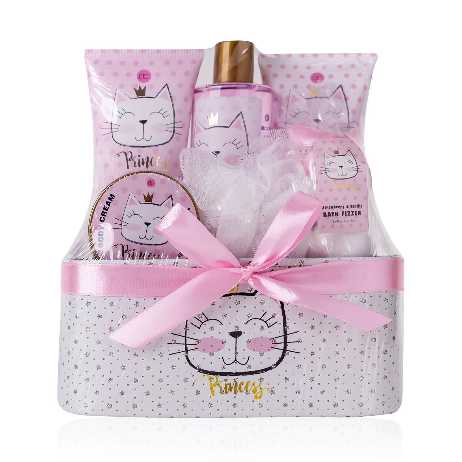 Accentra Darčeková sada v trblietavom košíku Princess Kitty