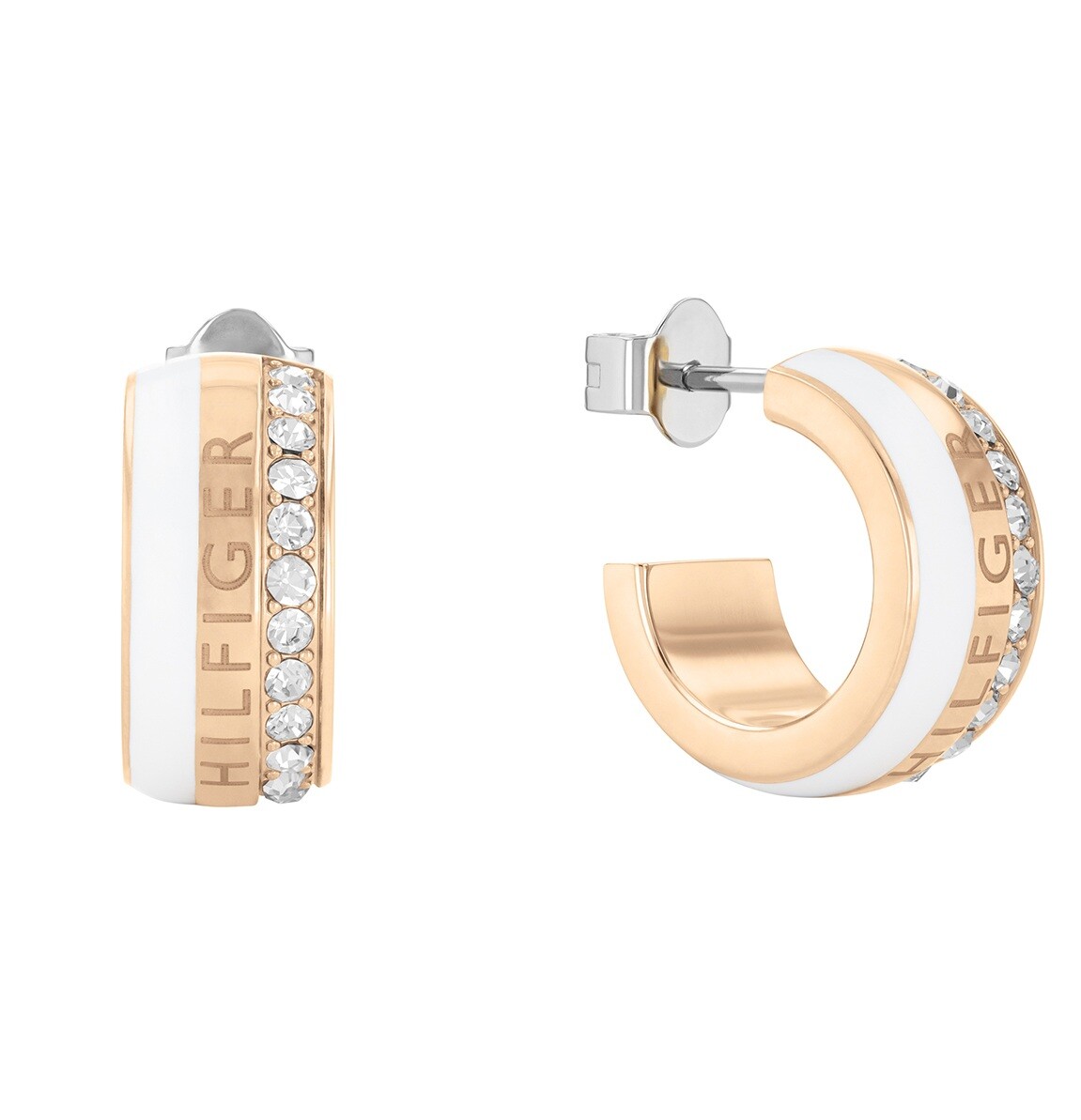 Tommy Hilfiger Krásne pozlátené kruhy Mesh Charm 2780625