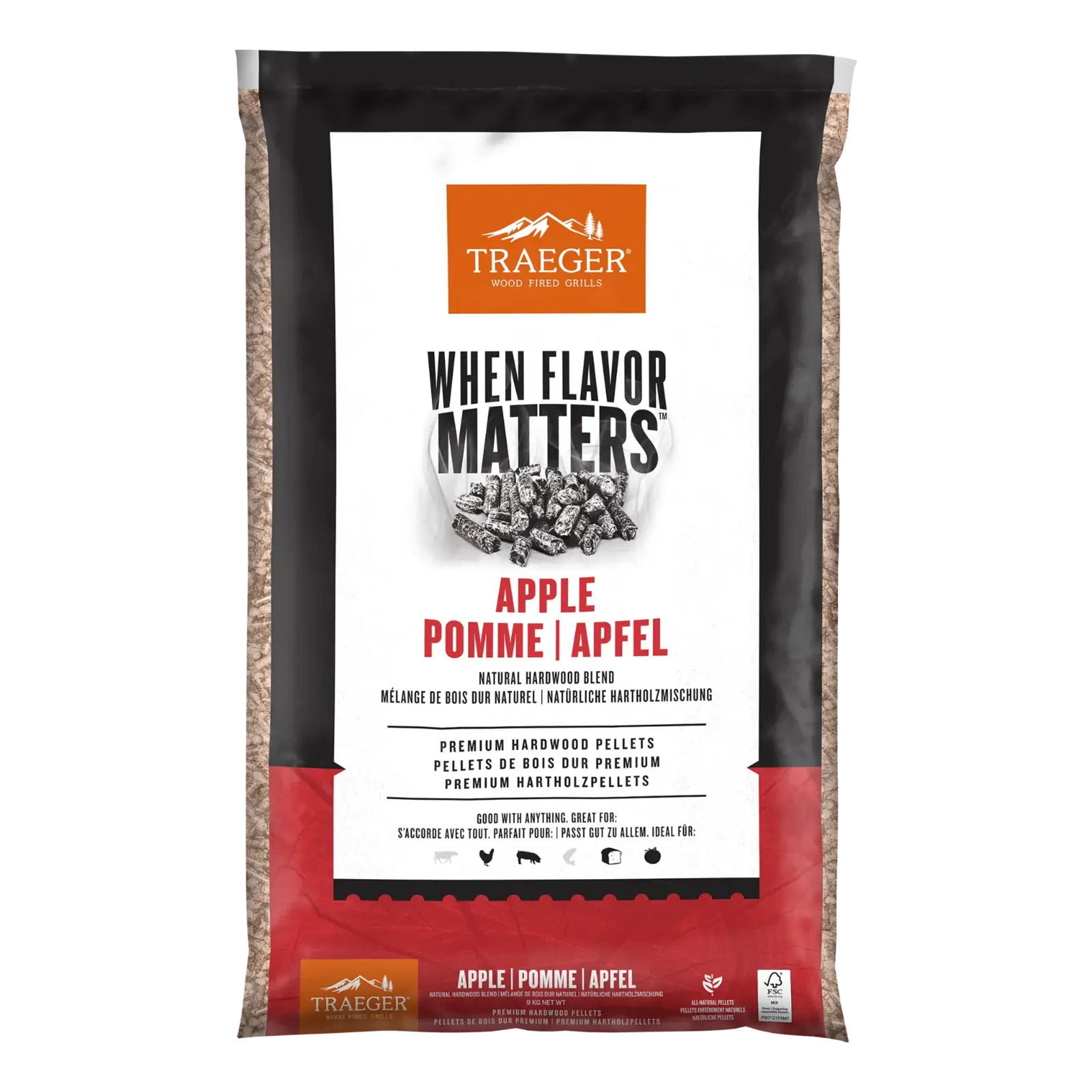 Drevené pelety APPLE 9 kg, Traeger