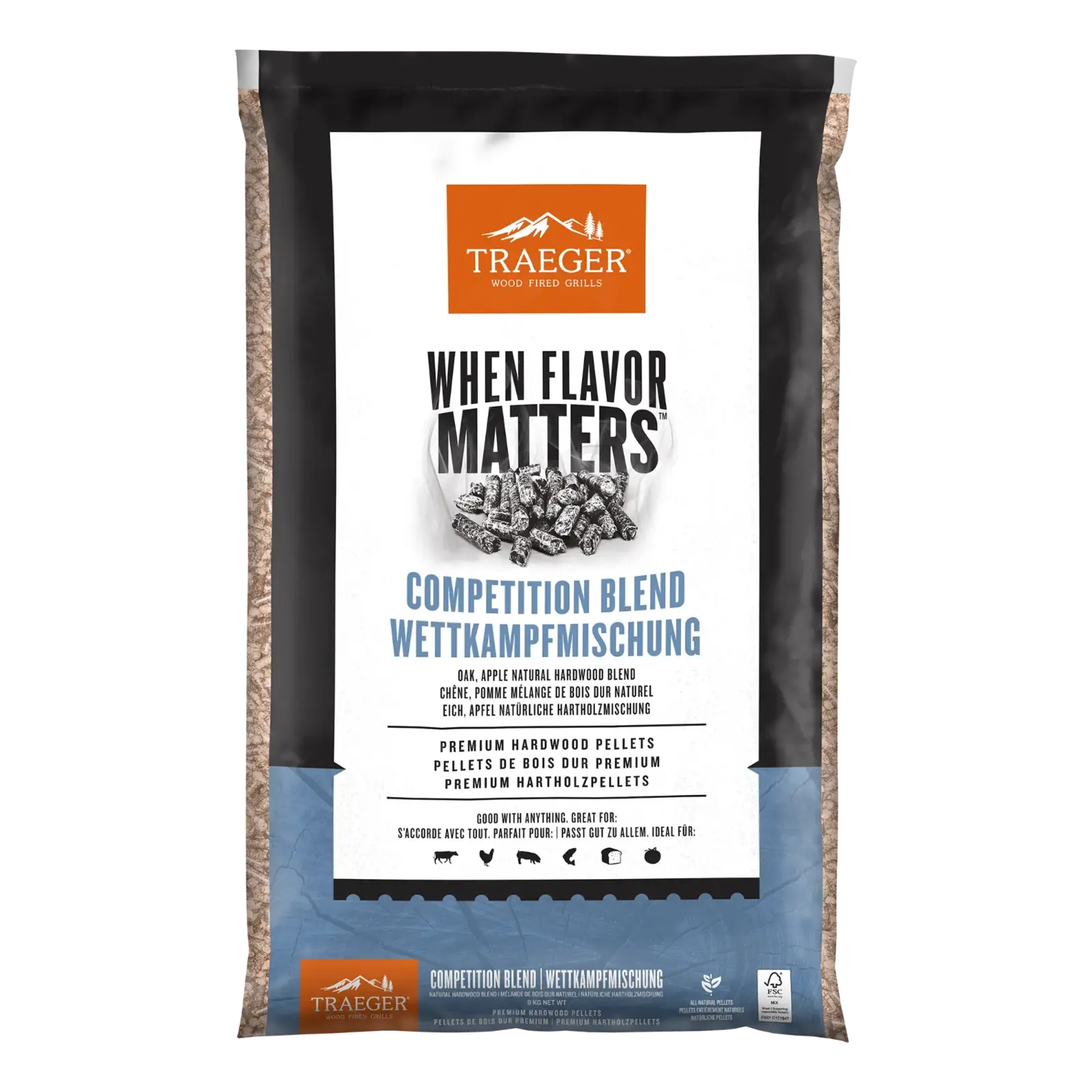 Drevené pelety COMPETITION BLEND 9 kg, Traeger