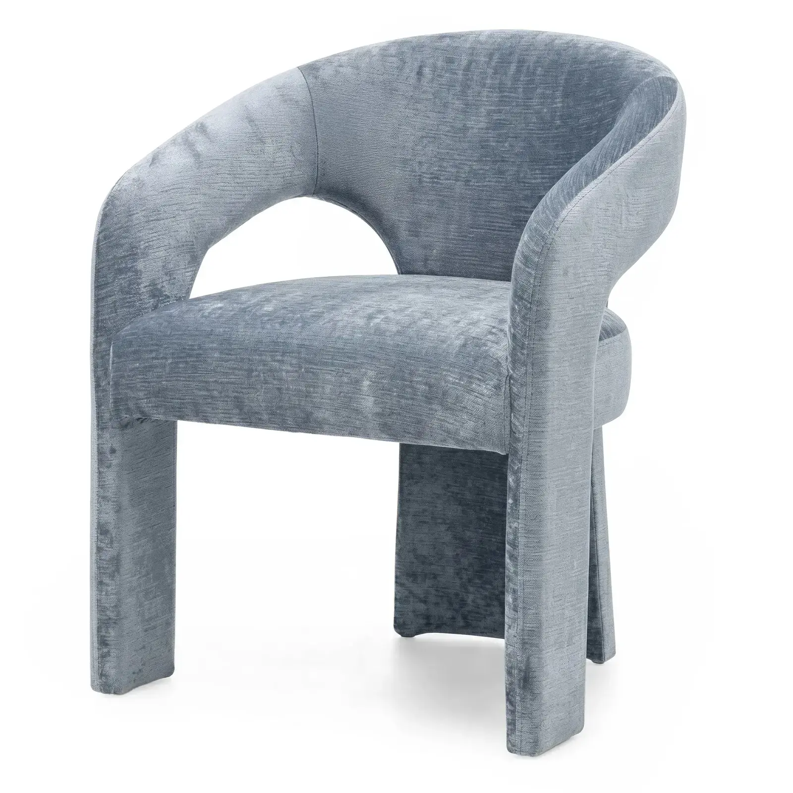 Designové čalouněné jídelní křeslo Nuria modrošedé