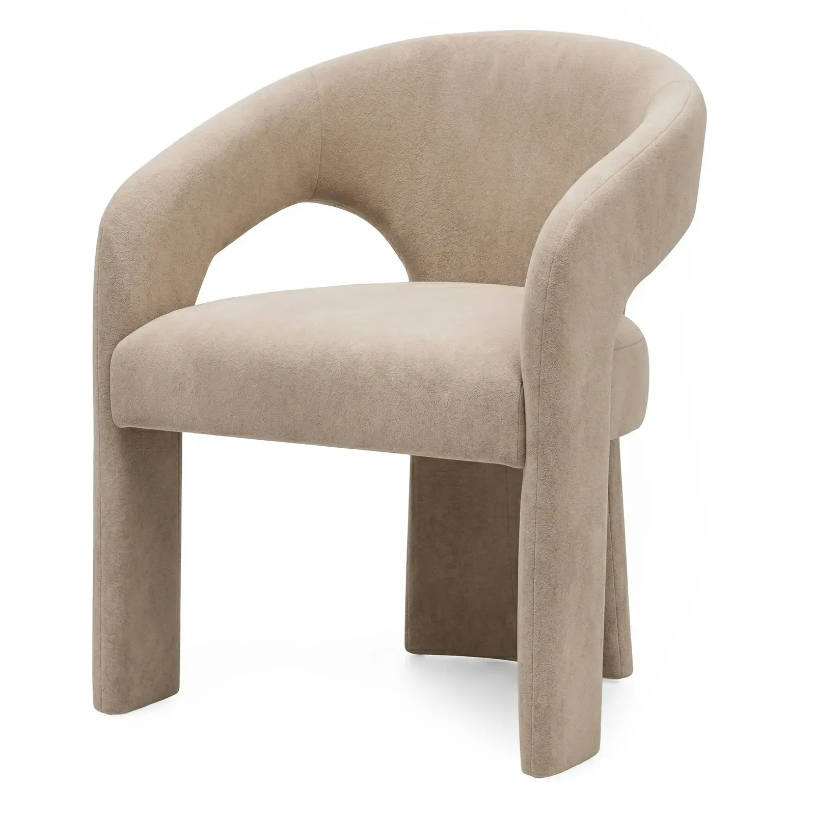 Designové čalouněné jídelní křeslo Nuria světle hnědé