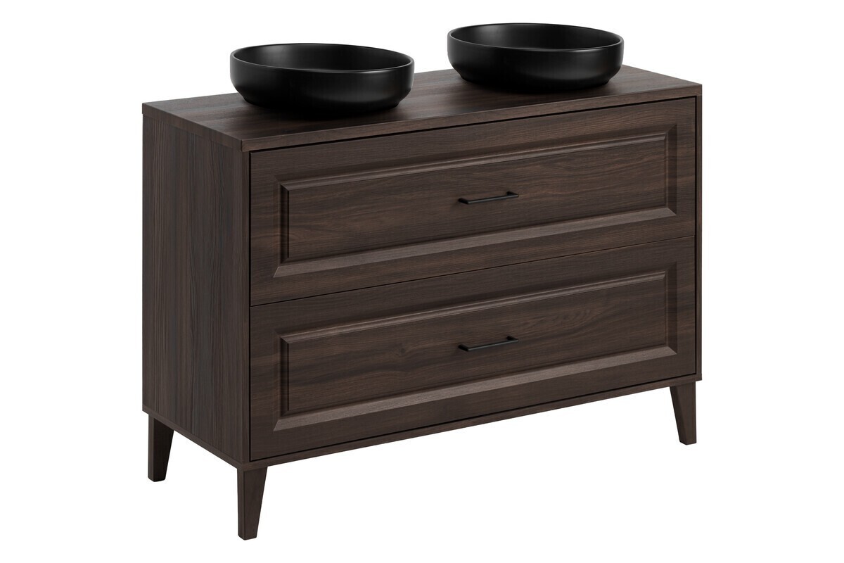 Koupelnová skříňka Dorothy River s deskou a umyvadly 120 cm dub ristretto