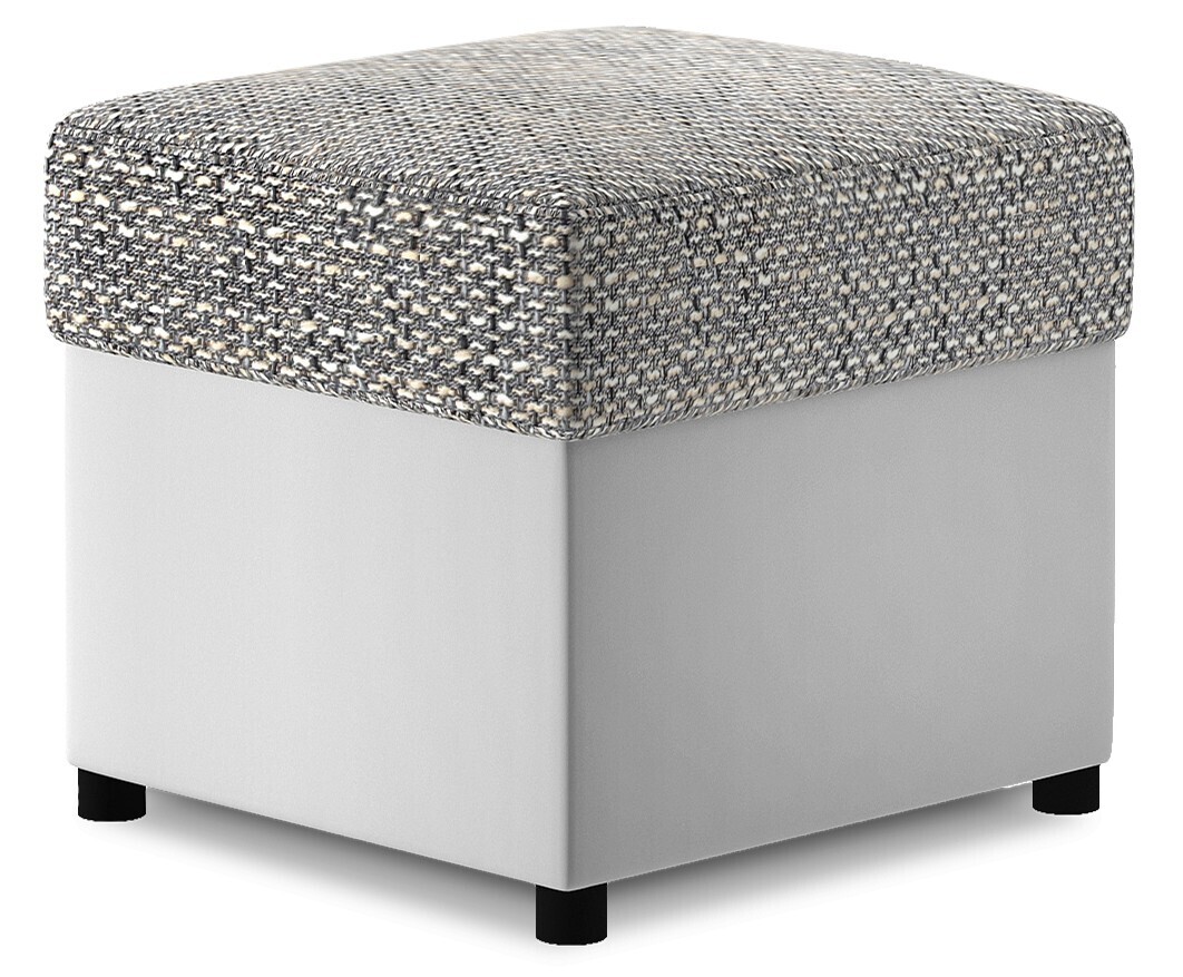 Taburet R3 46 cm Berlin 01/eko kůže Soft 17 šedo-bílý