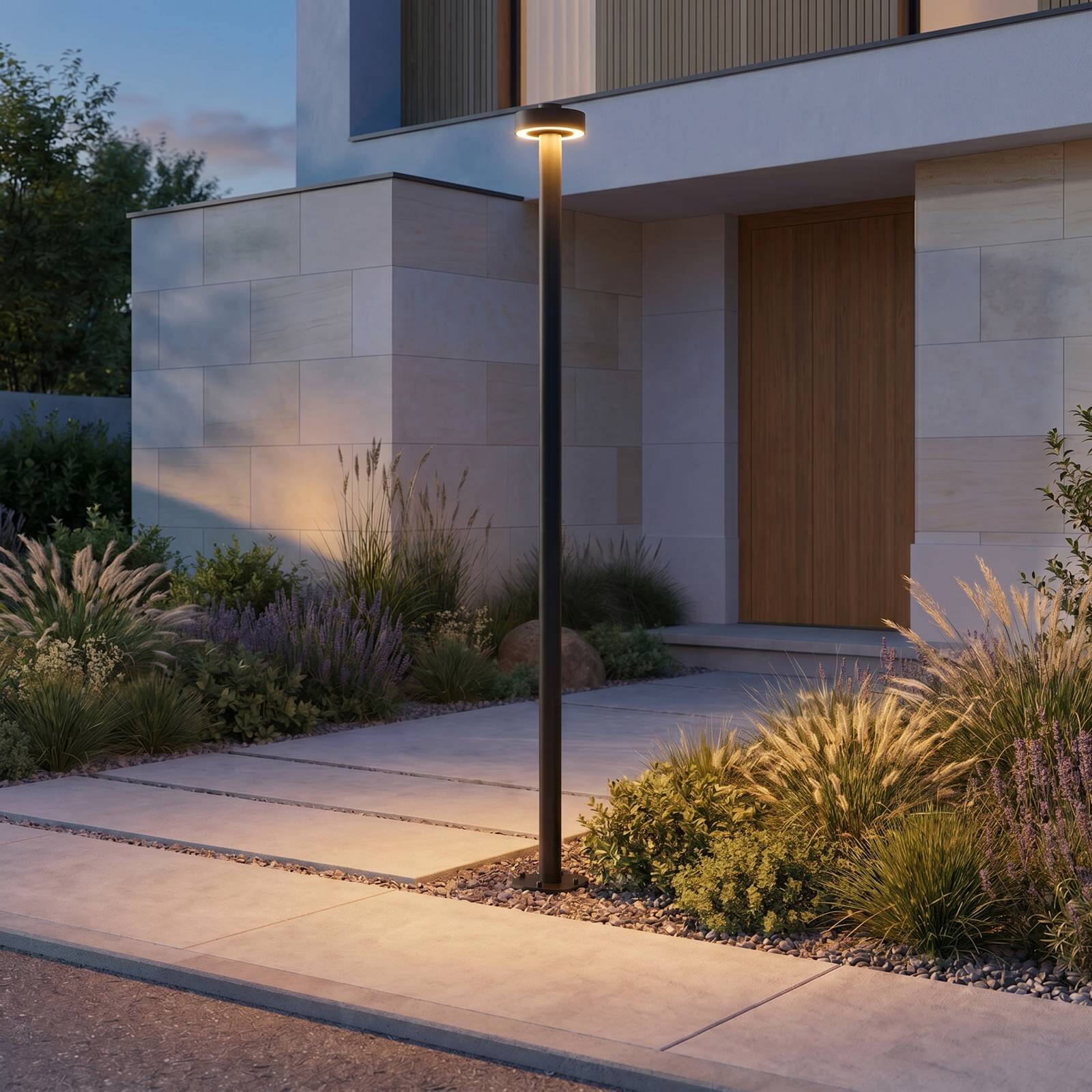 Exterierove LED svietidlo Lucande Nirella, 200 cm, čierne, CCT, IP65