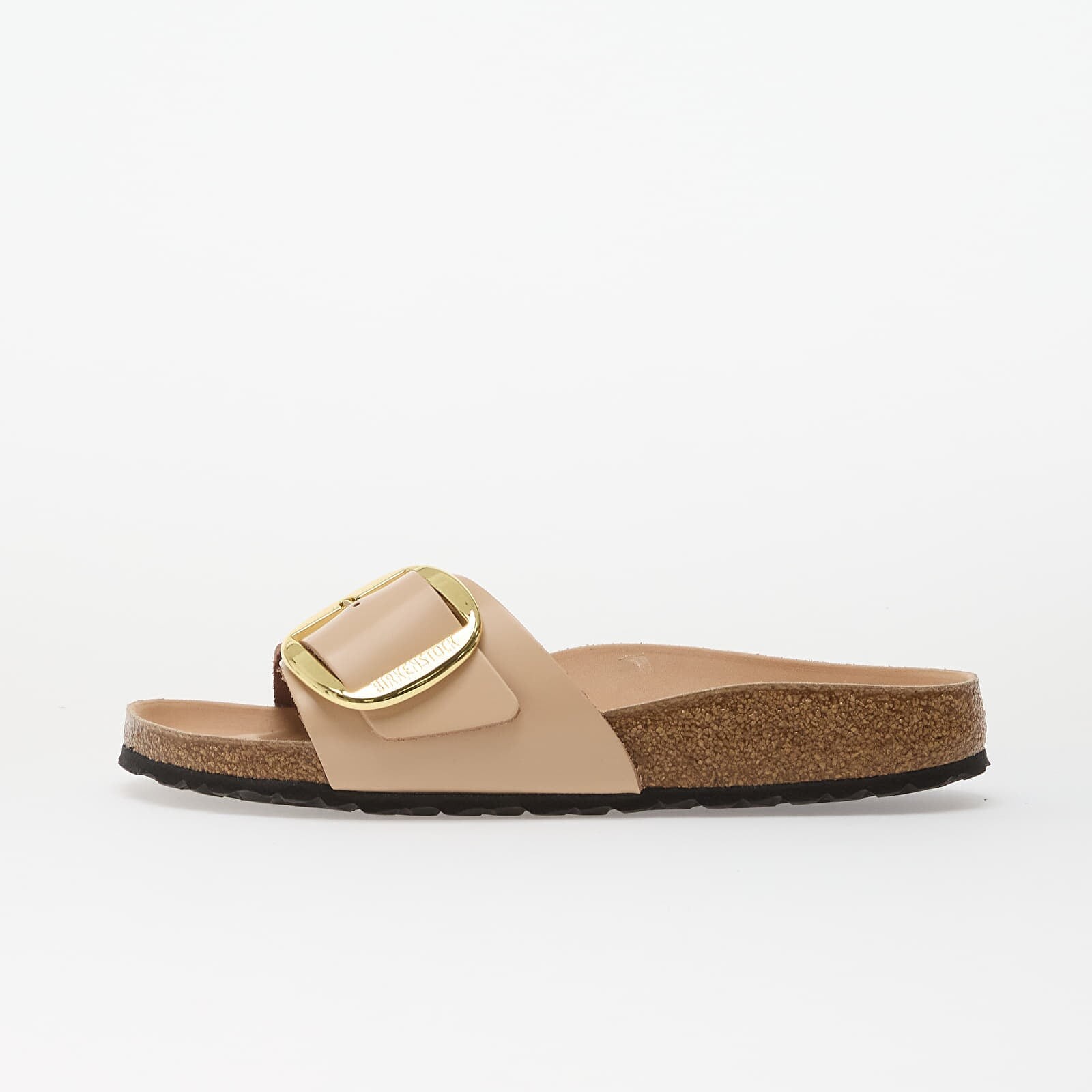 Tenisky Birkenstock Madrid Big Buckle Natural Leather Patent Women High-Shine New Beige EUR 36
