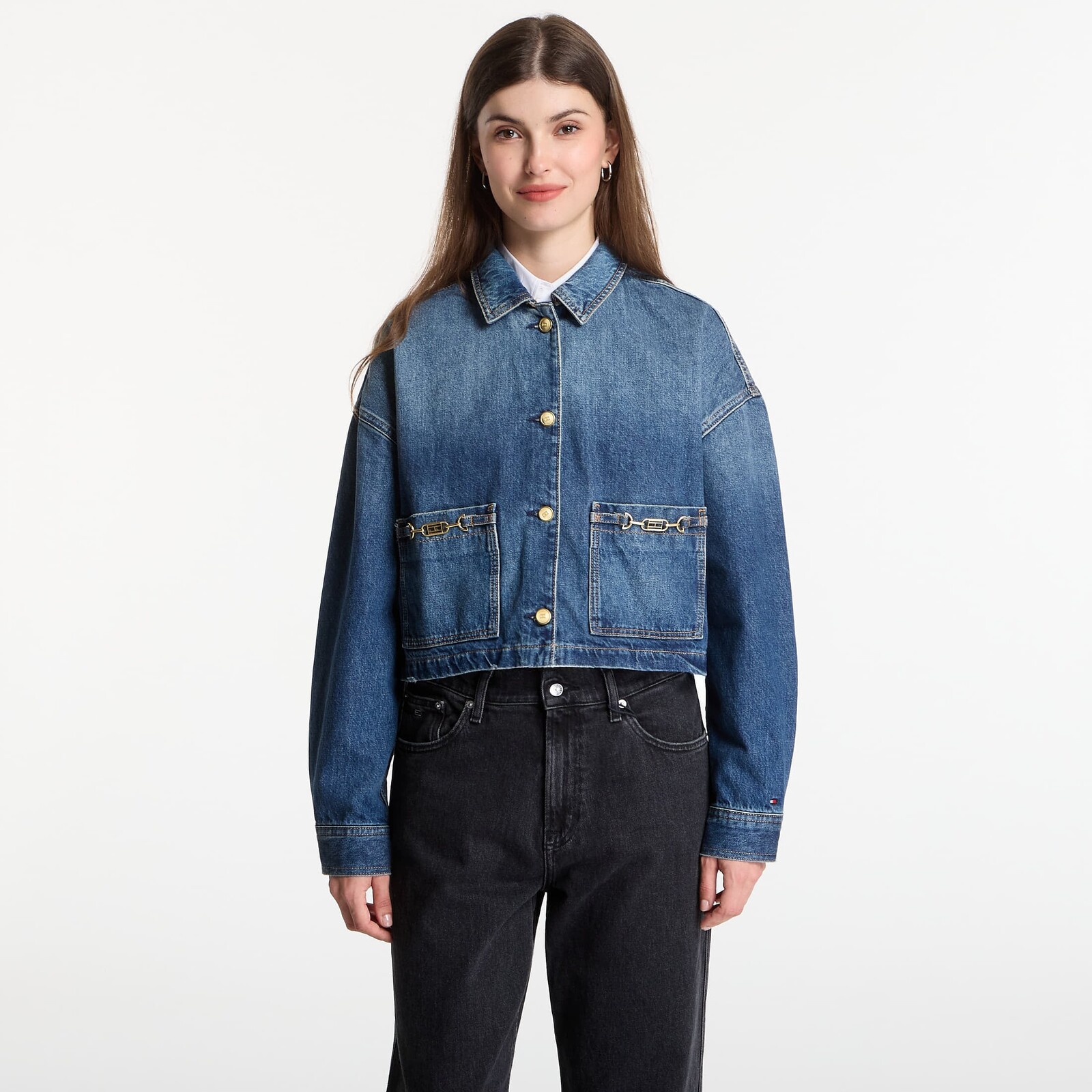 Bunda Tommy Hilfiger Cropped Jacket Cam Mid Cam Mid S