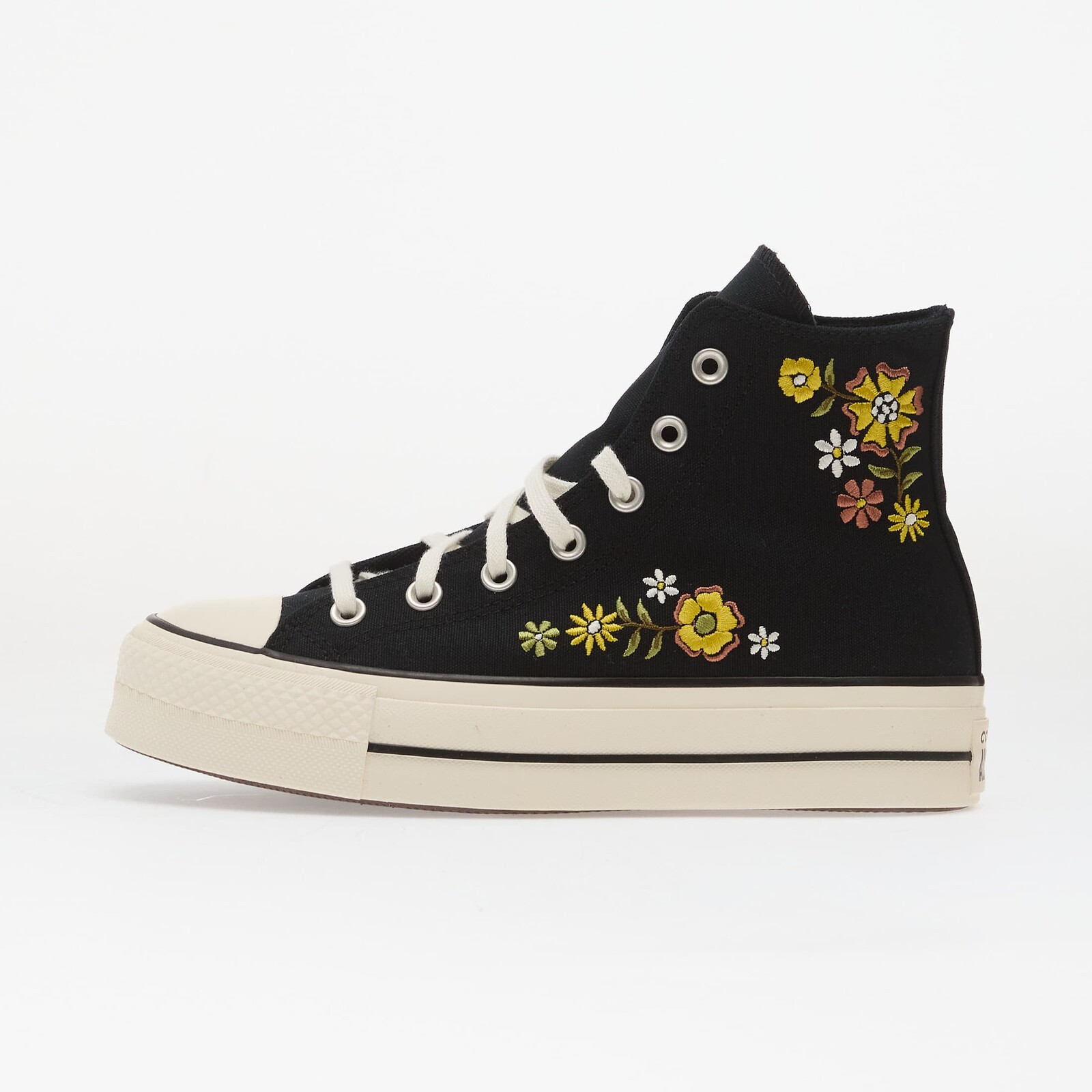 Tenisky Chuck Taylor All Star Lift Embroidered Flowers - Converse Black/ Egret/ Bright Outlook EUR 39.5