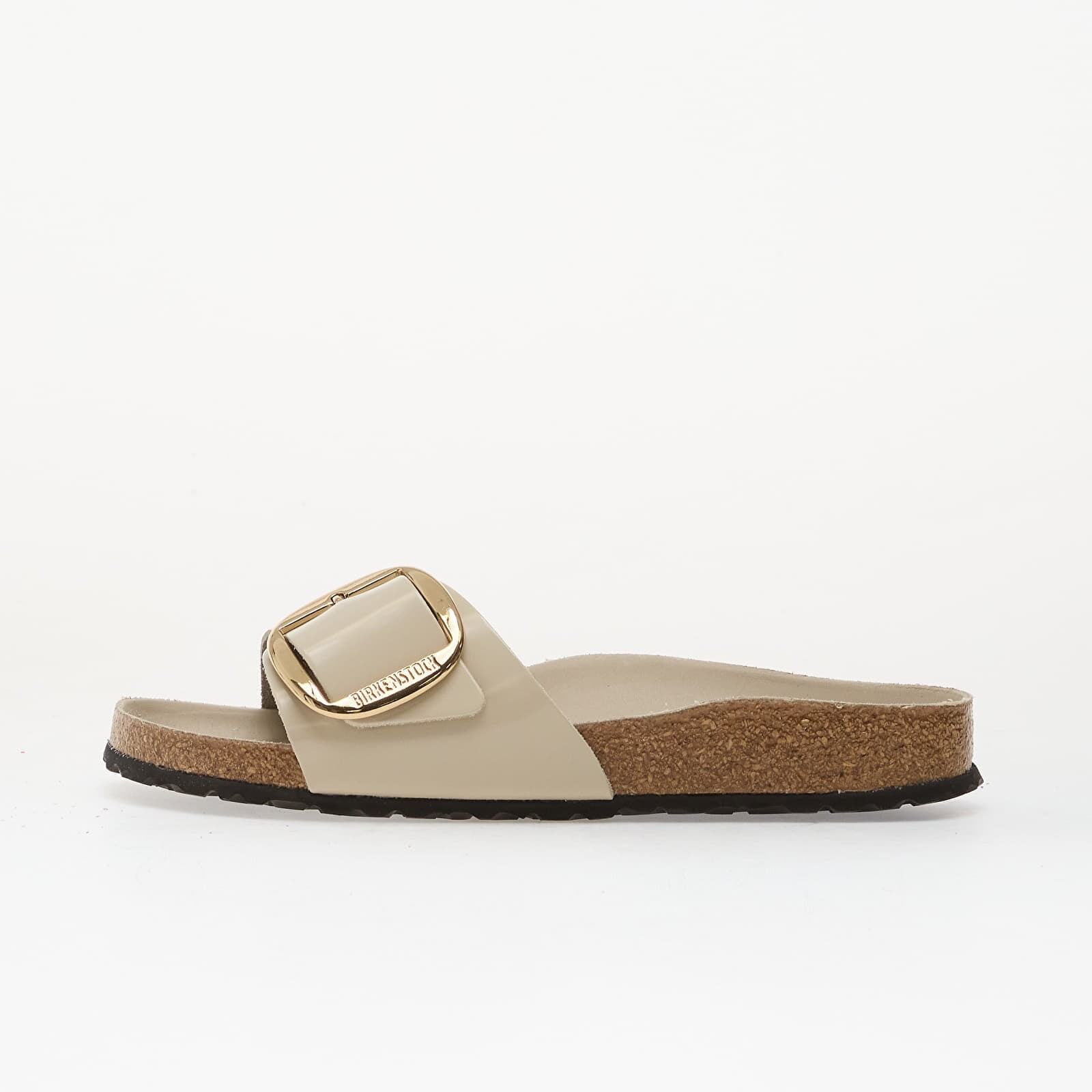 Tenisky Birkenstock Madrid Big Buckle Natural Leather Patent Women High-Shine Oyster EUR 38