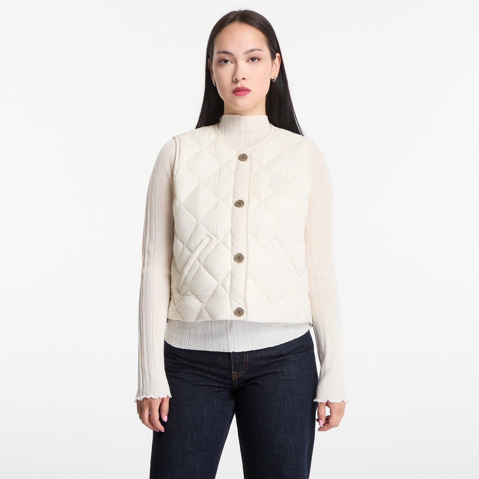 Vesta Calvin Klein Ulw Short Quilted Liner Vest Birch L