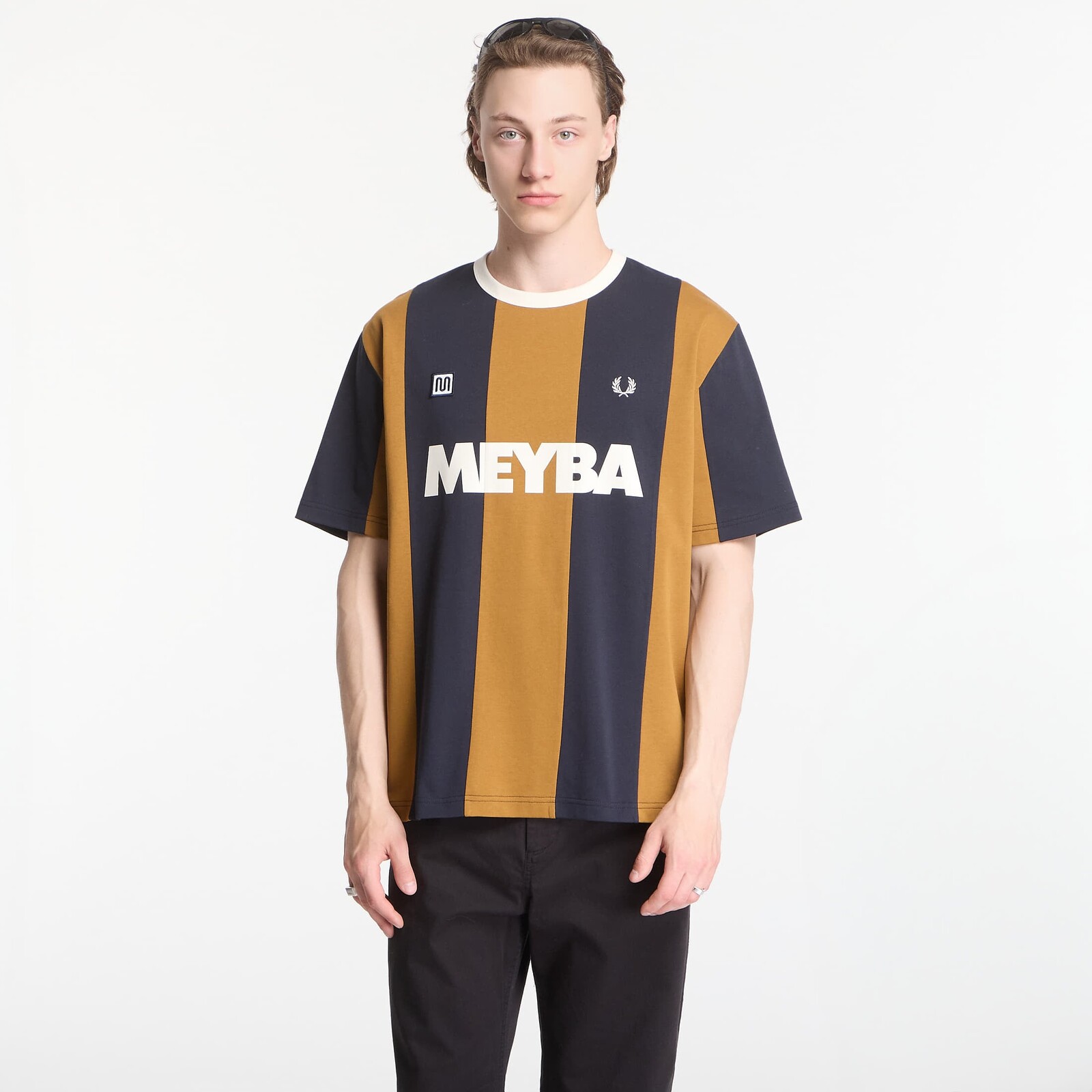 Tričko Fred Perry Meyba Cut And Sew T-Shirt Dark Caramel XL
