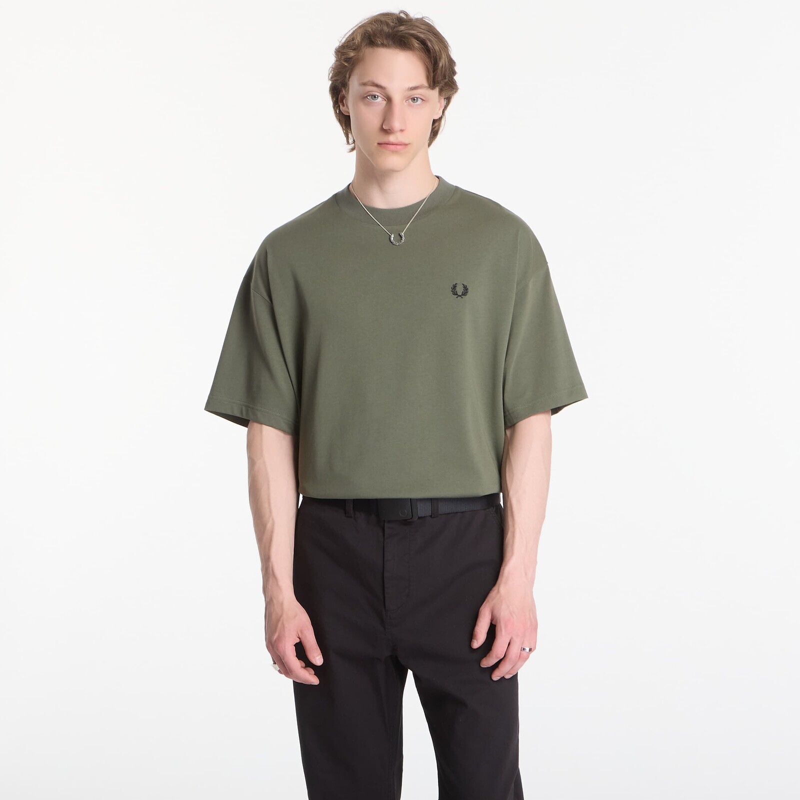 Tričko Fred Perry Back Vertical Graphic T-Shirt Green M