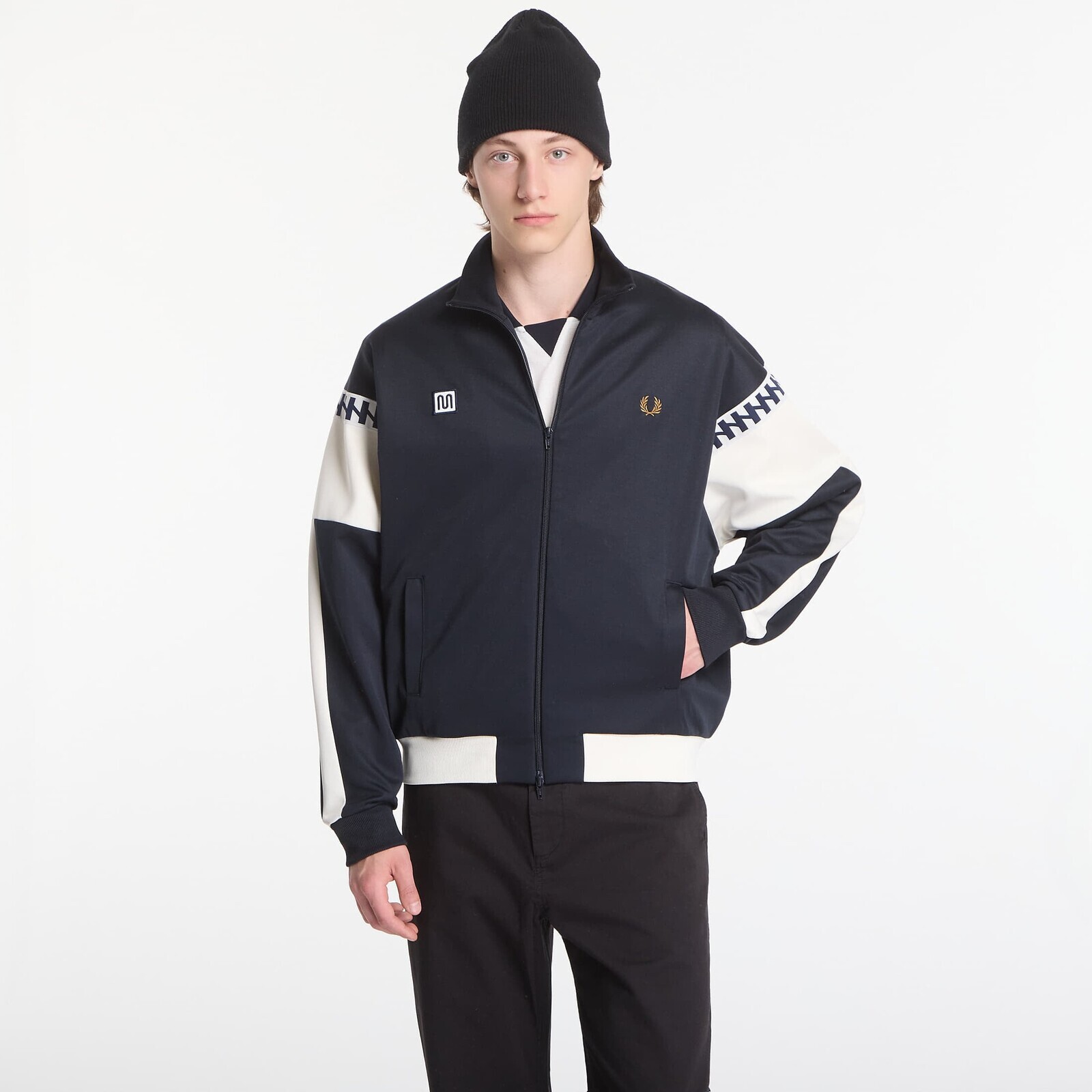 Mikina Fred Perry Meyba Cut And Sew Track Jacket Black L