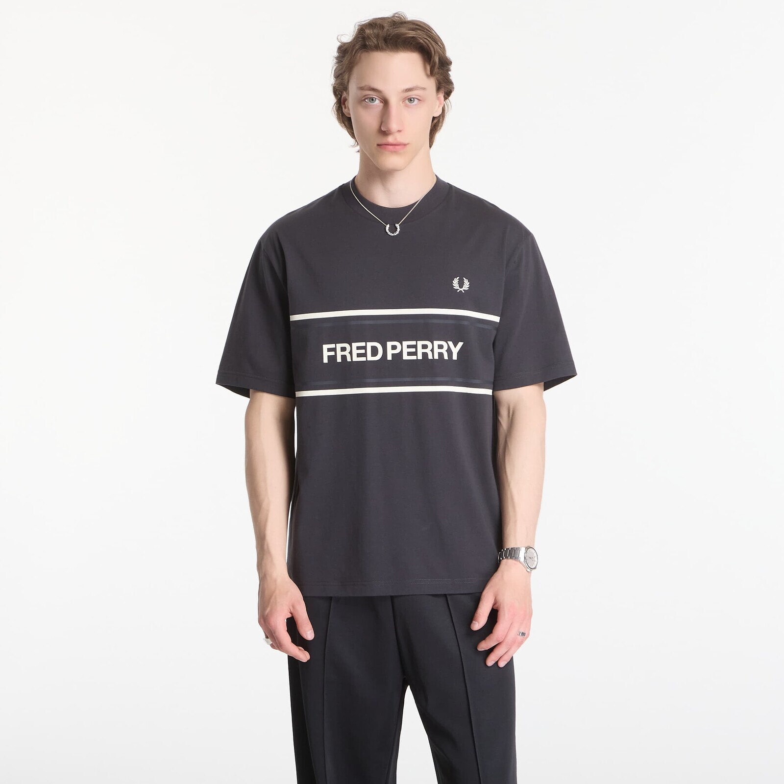 Tričko Fred Perry Fred Perry Graphic T-Shirt Black L