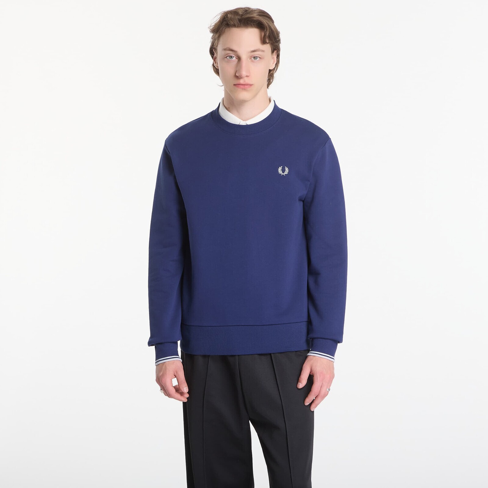 Mikina Fred Perry Crew Neck Sweatshirt Blue L