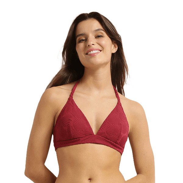 DIM SWIMWEAR SHELL TRIANGLE BRA - dámske plavky, tmavočervené