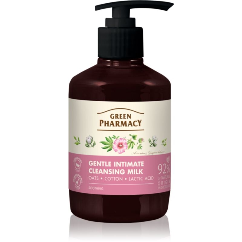 Green Pharmacy Oats & Cotton mlieko na intímnu hygienu 370 ml