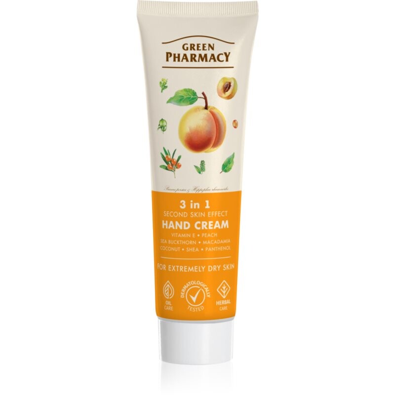 Green Pharmacy Peach krém na ruky a nechty pre suchú pokožku 100 ml