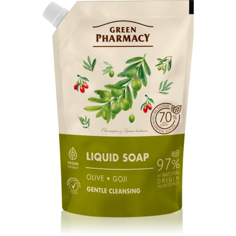 Green Pharmacy Olive & Goji Berry Liquid Soap tekuté mydlo náhradná náplň 460 ml