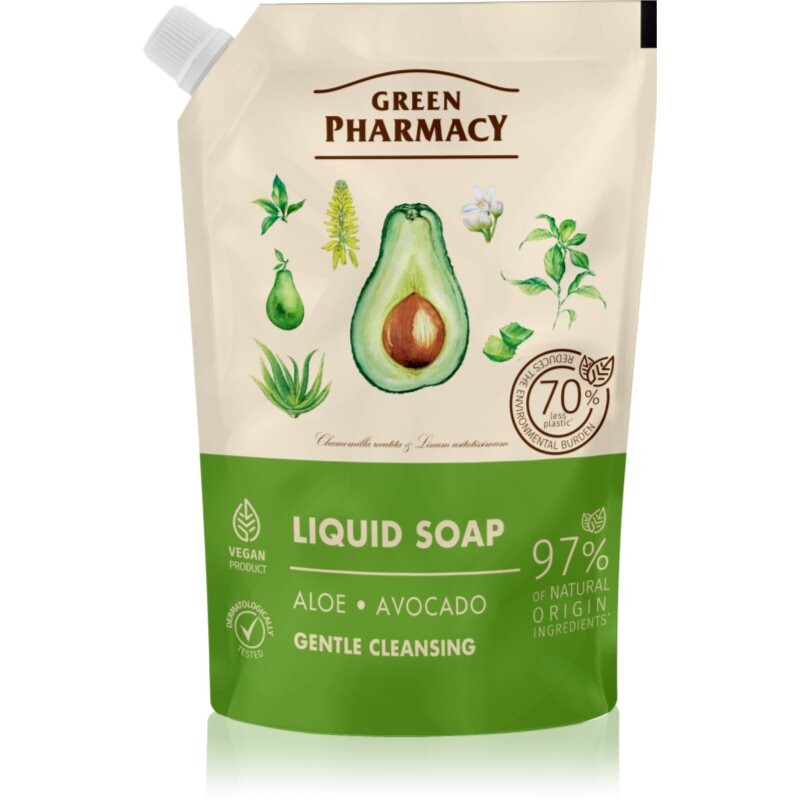 Green Pharmacy Aloe & Avocado tekuté mydlo na ruky náhradná náplň 460 ml