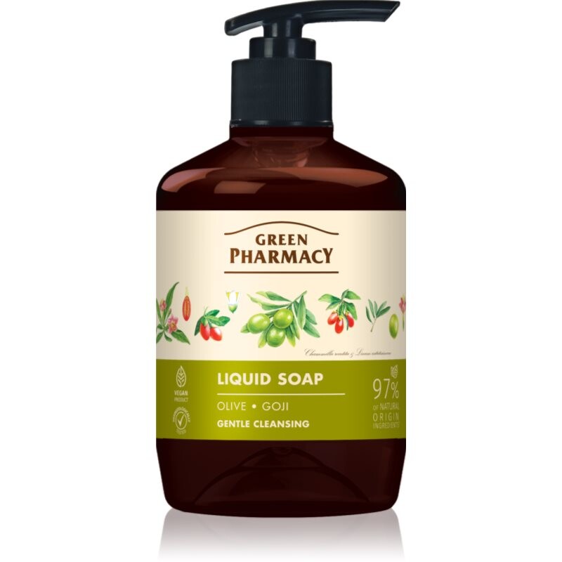 Green Pharmacy Olive & Goji Berry Liquid Soap tekuté mydlo na ruky s pumpičkou 460 ml
