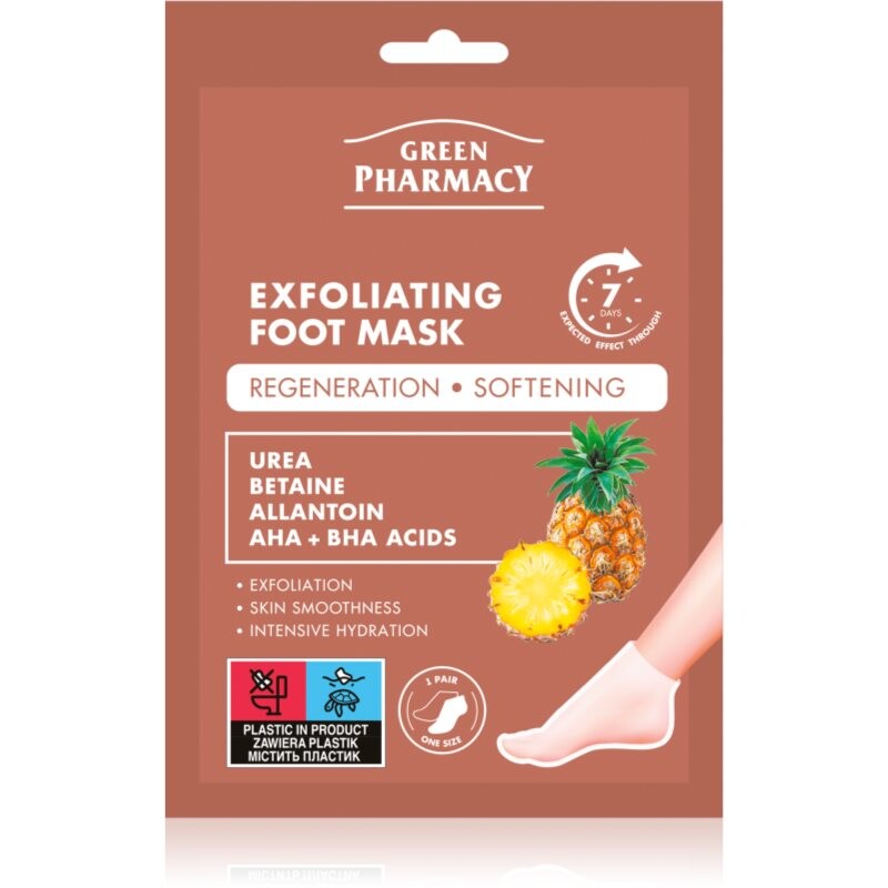 Green Pharmacy Foot Care Exfoliating Foot Mask regeneračná maska na nohy a nechty 2x20 ml