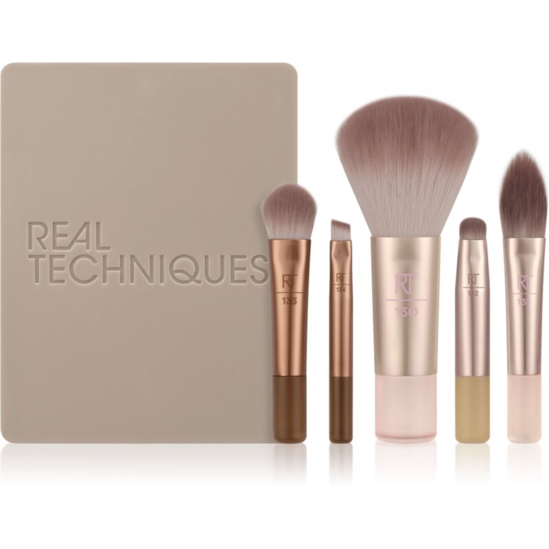Real Techniques New Nudes On The Glow Mini Brush Kit sada štetcov na cesty 6 ks