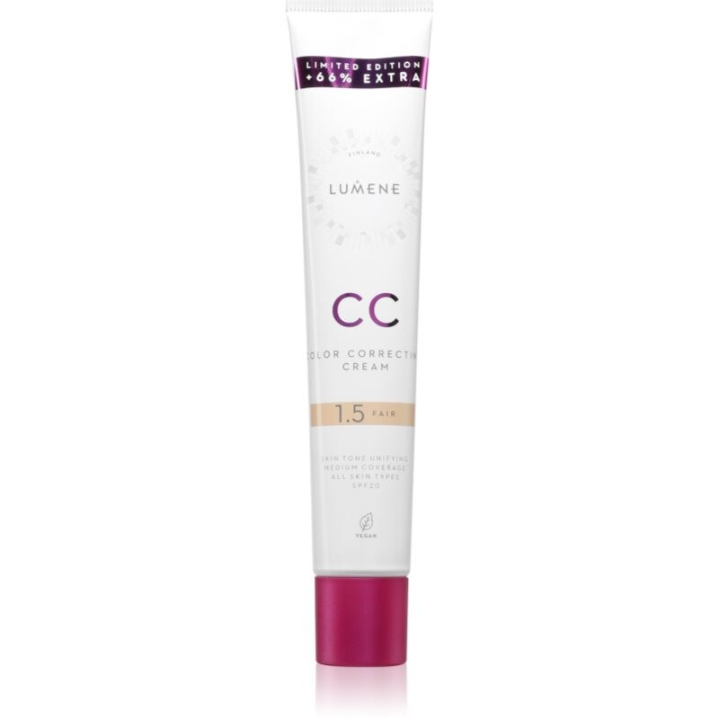 Lumene CC Color Correcting Cream CC krém pre jednotný tón pleti SPF 20 odtieň 1.5 Fair (Warm) 50 ml