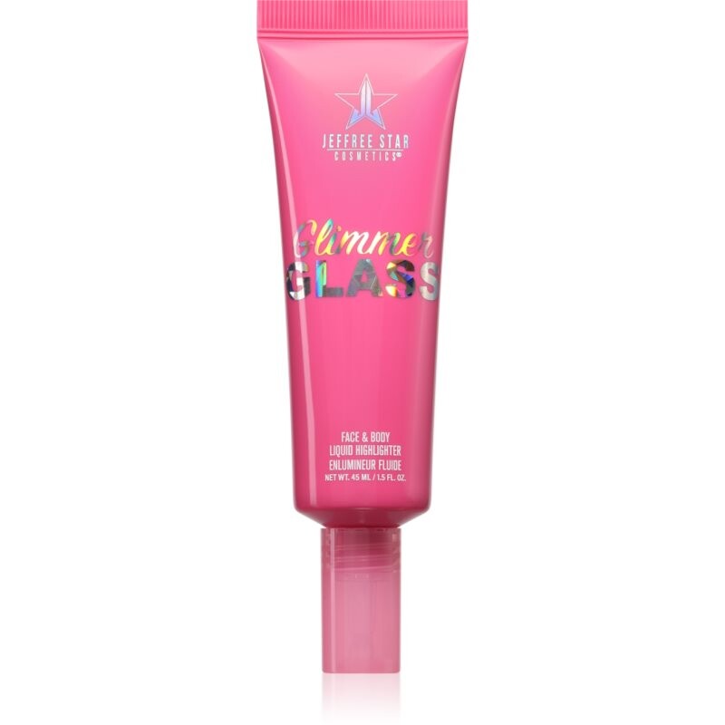 Jeffree Star Cosmetics Glimmer Glass Face & Body Highlighter tekutý rozjasňovač na telo a tvár odtieň Glistening Gold 45 ml