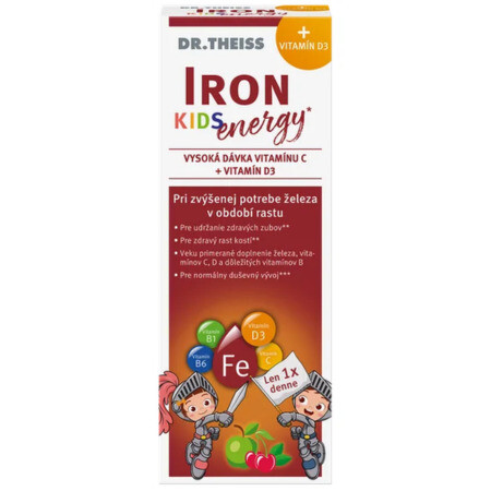 Dr.Theiss Kids IRON Energy sirup (železo + vitamín D3 + vitamíny) 250ml