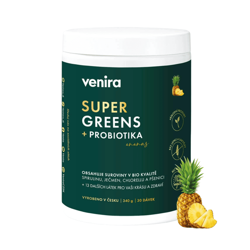 VENIRA Super Greens+probiotika ananas 340 g