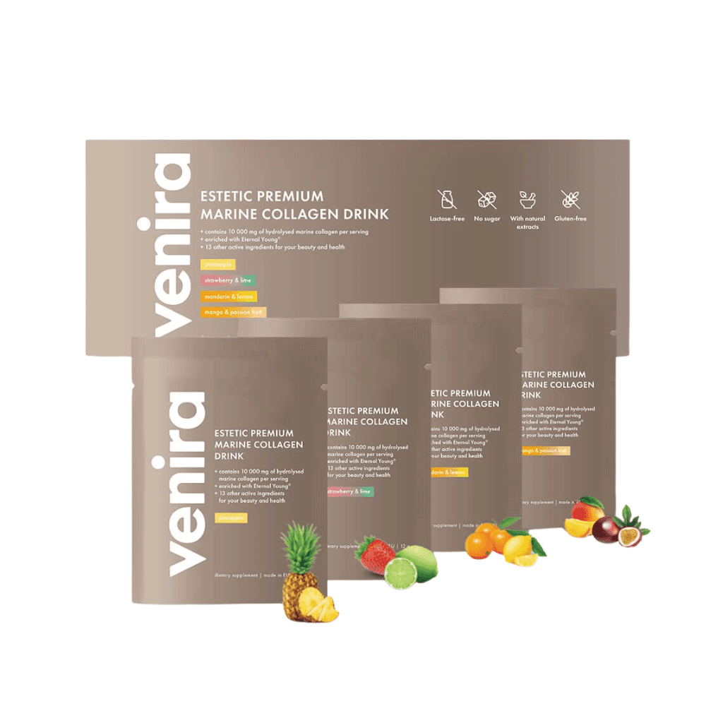 VENIRA ESTETIC PREMIUM kolagénový drink na vlasy, nechty a pleť mix príchutí 40 x 12 g